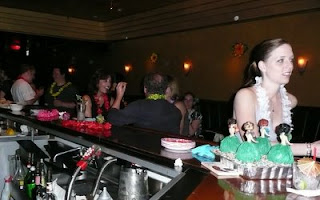 Guests begin to line the bar.