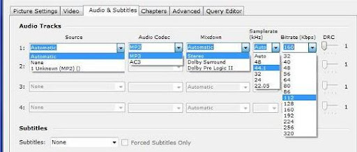 HandBrake Audio Properties