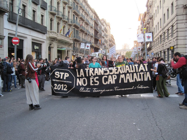 Com cada octubre, des de fa tres anys, el col·lectiu transsexual, intersexual i transgènere ha sortit al carrer per defensar que les identitats trans no són una malatia. Una manifestació que per primer any forma part d'una campanya internacional.