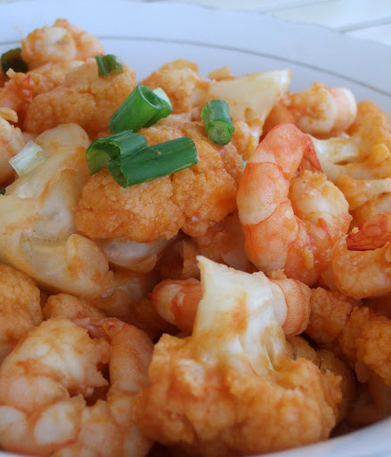 Ketchy Cauliflower Shrimp Fry