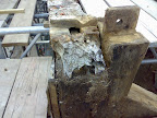 A jowl post with a damaged plate