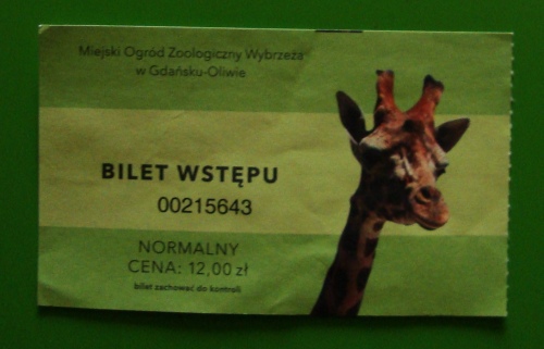 Bilet wstępu do oliwskiego zoo