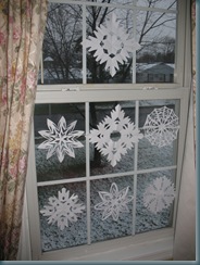 snowflakes dark outside