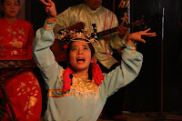 When in fact the whole show was fascinating, if weird, like this tortured soul, obviously in great pain, who still attempted some famous Vietnamese opera.