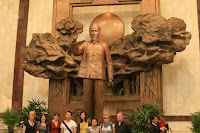 Uncle Ho himself, saying hello to the thousands of visitors that flock here each year.