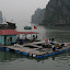 One of the fishing platforms, proudly displaying the Vietnamese flag. And the daily washing.