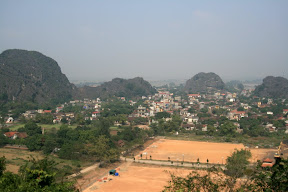 A panoramic of Hoa Lu itself, taken after a sweaty and painful ten minute run up a mountain.