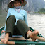 Our rower, Anna, 52, and good with her feet. She used her hands as well, when her legs got tired...
