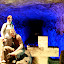 A bit blurred, but our best attempt to get a photo of the loving couple in the cathedral.