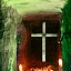 You can gauge the scale of this room from the tiny size of the people below the cross.