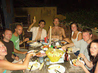 Our first night, a gorgeous bbq that had enough left over for lunch! From left to right; Mirika, Chris, Malph, Aart, Alex, Joyce, Corey and Lynette.