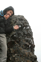 Yes, that is ICE on that rock. Yes, take gloves with you!