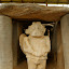 Monument in front of a tomb - they are supposed to protect the dead.