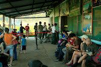 Waiting patiently for our TAM flight back to La Paz. No VIP area available.