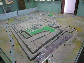 A scale model of the remains of Hampi Citadel.