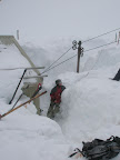 Mike with the buried downhill shed