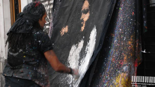 Speed Painting Elvis Presley to Jailhouse Rock at the Feria de San Telmo Buenos Aires, Argentina