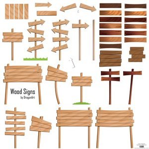 Wood Signs Vector Set nicegfx.com