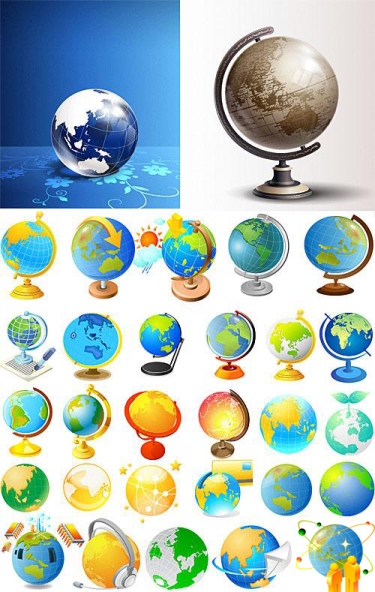 Globes in vector nicegfx.com