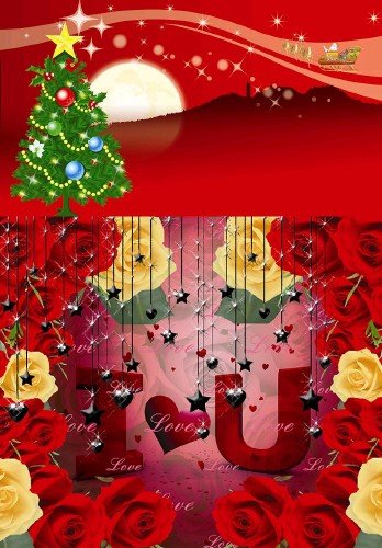 Love & New Year Tree PSD nicegfx.com