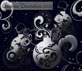 Christmas Decortions 2009 Photoshop Brushes nicegfx.com