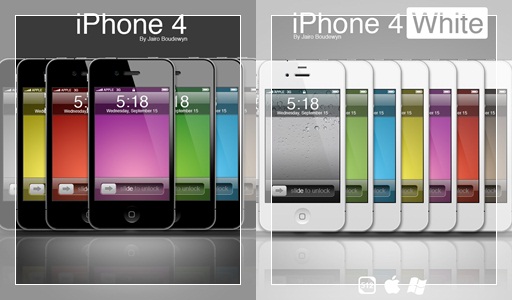 iPhone 4 (Black & White) Icons nicegfx.com
