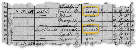This family in the 1920 census has two heads