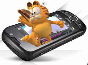 sch w960 garfielddalam Samsung presented a 3D screen mobile phone
