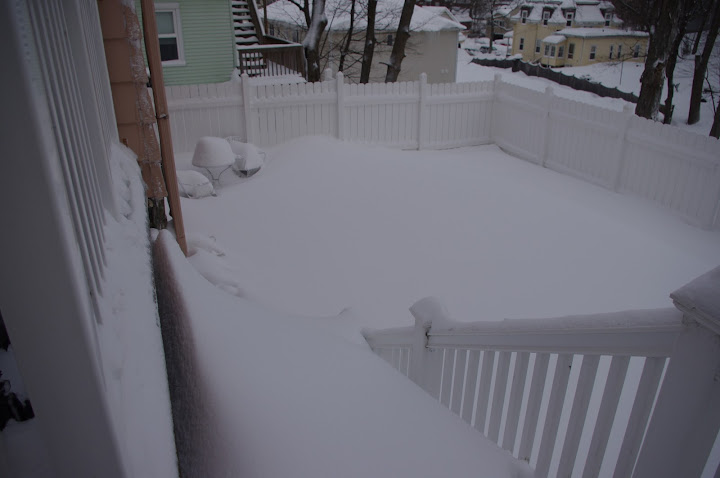 Where we do put the snow. Those are stairs, if you can't tell.