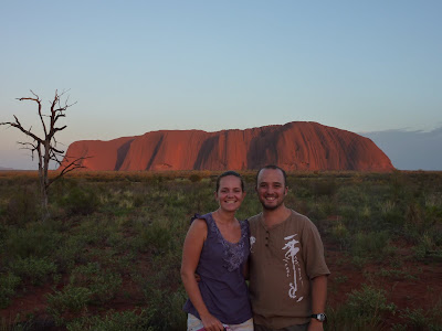 One of our first glimpses of Uluru