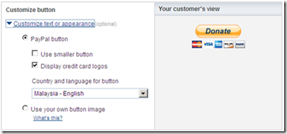 customize paypal donate button