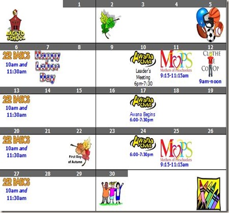sept calendar