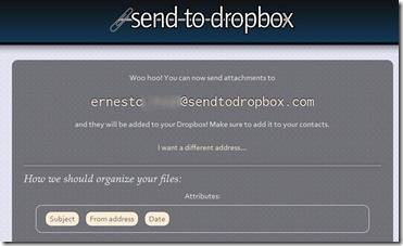 send to dropbox adderess