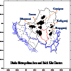 Brick Kiln Clusters in Dhaka