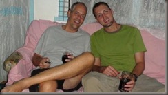 Steve and Chad drinking wine