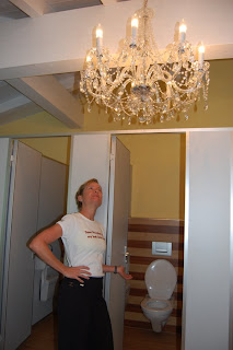 nothing says bathroom like a chandelier
