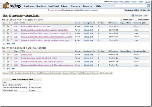 Scrum Using FogBugz 7
