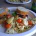 Pork sandwiches & pasta salad