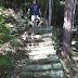 At the top of the steps