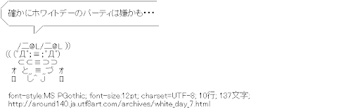 ホワイトデー,動揺,ギコ