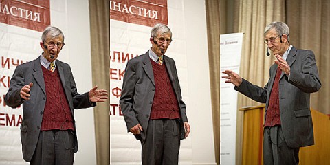 Фримен Дайсон на лекции Еретические мысли о науке и обществе, Москва, 23 марта 2009 года