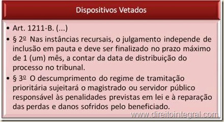 Dispositivos Vetados. Lei 12008/2009