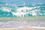 Magically beautiful beach colors: teal and turquoise wave, soft golden sand. Hawaii - Photo by Lisa Callagher Onizuka