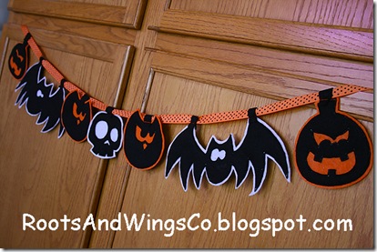 felt garland from halloween template