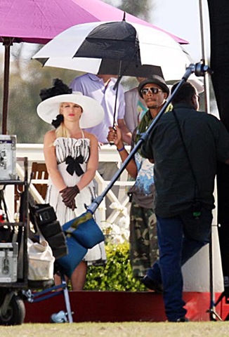©2009 RAMEY PHOTO 310_828_3445  MAY 28_ 2009.  EXCLUSIVE.  BRITNEY SPEARS filming the video clip of her new song _Radar_ on a polo field in California.  JIB_REV_90528901_5