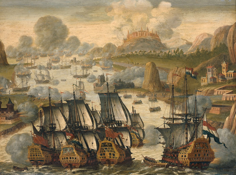 <a href='http://commons.wikimedia.org/wiki/File:Battle_of_Vigo_bay_october_23_1702.jpg'>Zeeslag in de baai van Vigo</a>