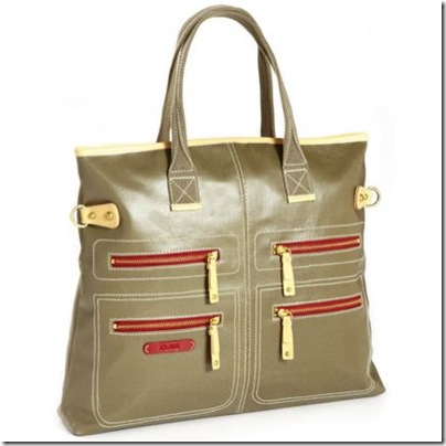 Clava military canvas tote in green on Lela Luxe