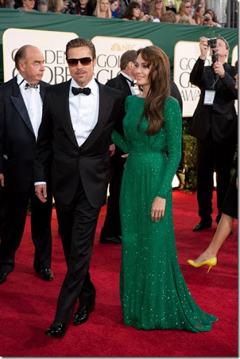 angelina jolie green dress. beautiful emerald gown by