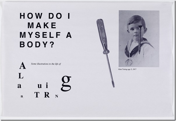 Henrik Olesen Some Illustrations to the life of Alan Turing 2008 1 of 16 computer printouts on newsprint Courtesy Galerie Daniel Buchholz Cologne Berlin