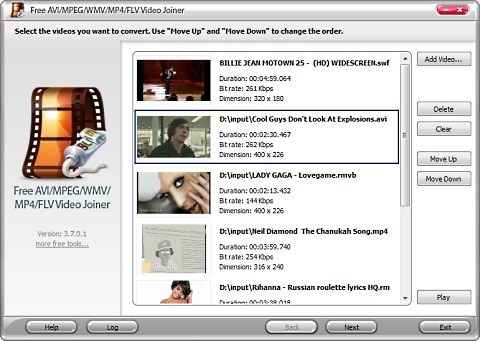 Free AVI MPEG WMV MP4 FLV Video Joiner - Juntar vários vídeos num único arquivo